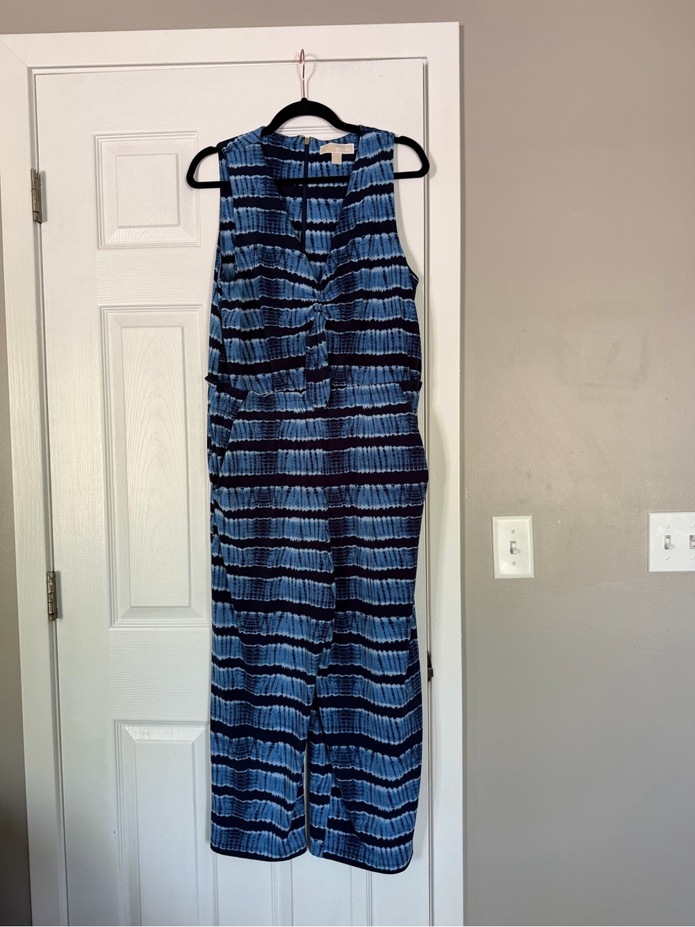 Michael Kors Blue Sleeveless Long Jumpsuit
